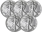 AU WALKING LIBERTY HALF DOLLAR LOT! 5x HIGH GRADE COINS! RANDOM DATE WALKERS!