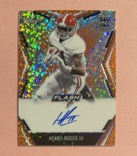 2020 Leaf Flash Orange #6/10 Henry Ruggs Autographed Rookie RC LV Raiders