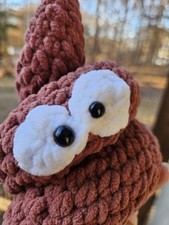 Poop Emoji Crocheted Amigurumi.