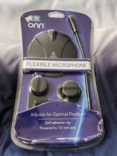 Onn. Flexible Desktop Microphone - 3.5mm Jack - PC/Mac - Plug Play - NEW