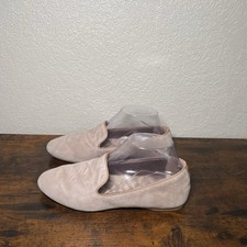 BIRDIES The Starling Latte Suede Flat Quilted Shoes