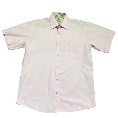 Burberry Hemd Kurzarm Rosa Mit Muster Im Kragen, Größe L, Old Money