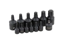 13pc Impact Torx Bit Socket Set 1/2", 1/4" & 3/8" Drive Star T8 - T70