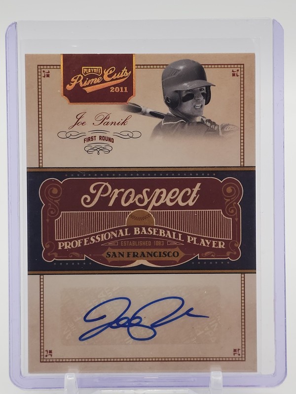 JOE PANIK 2011 PLAYOFF PRIME CUTS PROSPECT ROOKIE AUTO GOLD /49 #JP Q7188