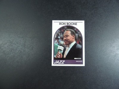 READ 1989 1990 NBA Hoops Announcer Card Ron Boone Jazz Promo Basketball Card