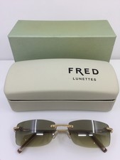 New Fred LUNETTES Sunglasses Rimless Cayman F6 Solaire C. 201 Gold  Palladium