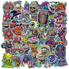 50 Pack of Crazy Horror Stickers for Laptop/Water Bottle/Phone Case/iPad/Kindle