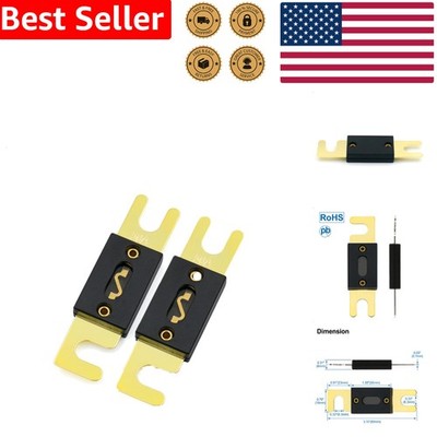 50A ANL Fuses 2-Pack Gold Plated Heavy-Duty Car Audio System Protection 12V/24V