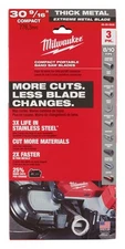 Milwaukee 48-39-0630 30-9/16" 8/10TPI Compact Exteme Metal Band Saw Blade, 3-Pk