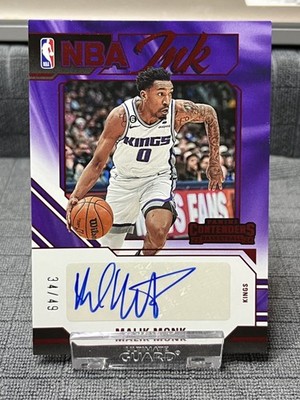 Malik Monk Panini Contenders 2023-24 NBA Ink Auto - Red NBA INK 34/49 NI-MMS