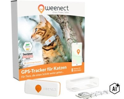 GPS Tracker weenect für Katzen 28 g, 6 x 2,4 x 1,5 cm,weiß