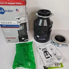 InSinkErator Badger 5XL Garbage Disposal, 1/2 HP. w/instructions. New Open Box