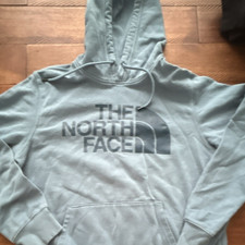 The North Face Light Blue Pullover Hoodie Women's Size S Fleece Logo Long Sleeve