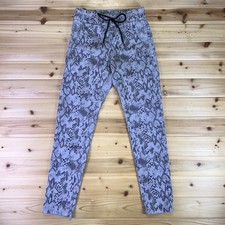 Pantalones Bevy Flog para mujer 24 gris ceniza pitón piel de serpiente pantalones con cordón brillante