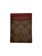 COACH Card Case Money Clip Leather BRW Allover Men CF341