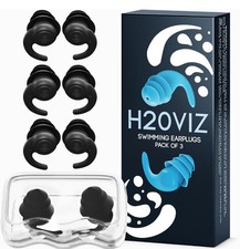 Swimming Ear Plugs for Adults,3 Pairs Waterproof Reusable Silicone Swim Earpl...