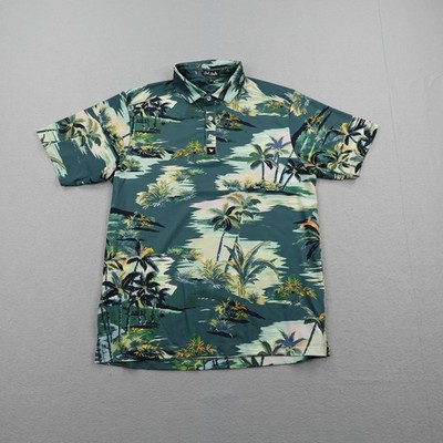 Bad Birdie Polo Shirt Mens Medium Green Tropic Thunder Golf Performance Tropical