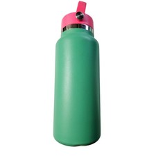 Hydro Flask 32 oz Insulated Water Bottle Pink Lid Green Bottle kSingle Flaw