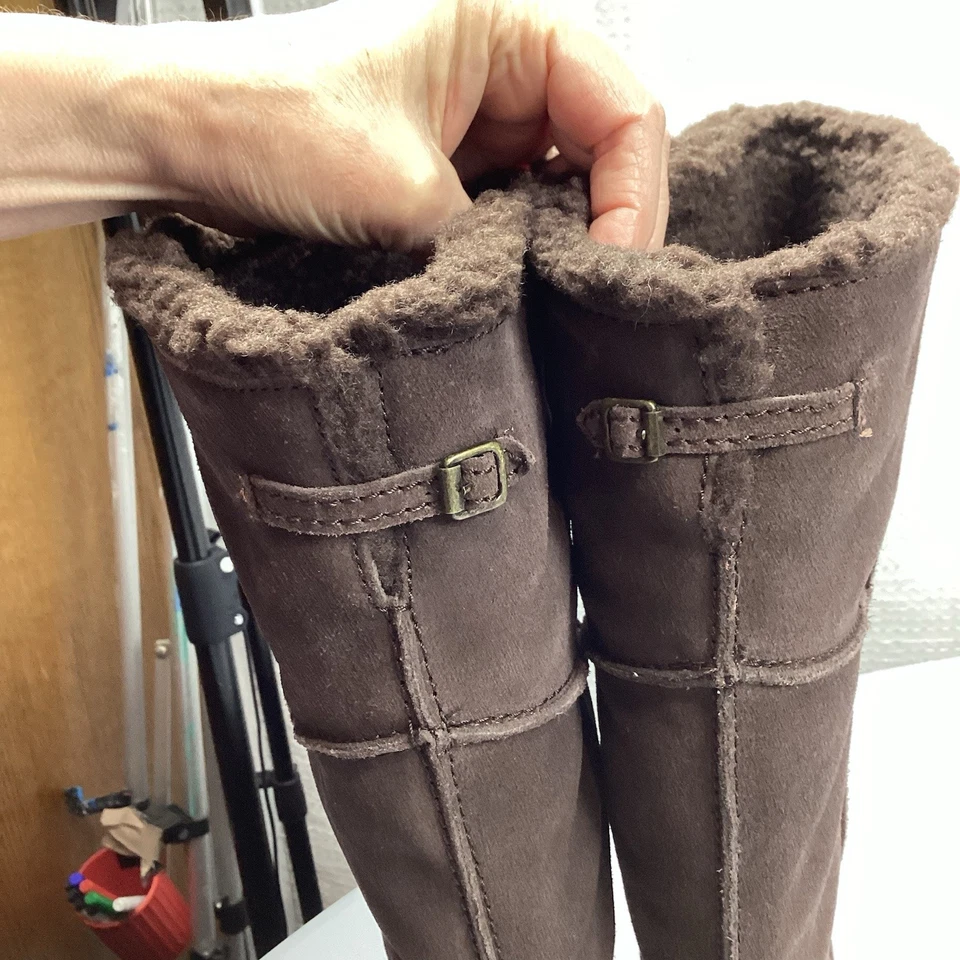 Botas de invierno para mujer Blowfish de cuero marrón hasta la rodilla talla 8,5 cálidas Foto 4 de 4