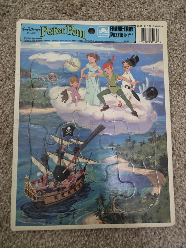Disney Golden Frame Tray Puzzles Vintage 1980s Three Little Pigs & Peter Pan VTG - Image 2 of 3