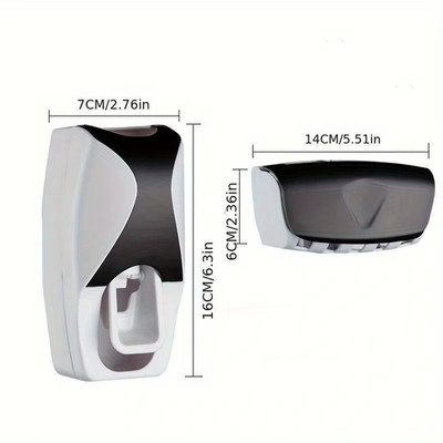 Wall Mounted Toothbrush Holder with Automatic Toothpaste Dispenser