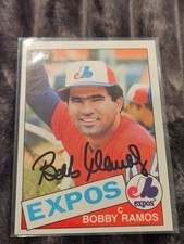 Bobby Ramos - 1985 Topps #407 - Authentic Autograph - Montreal Expos