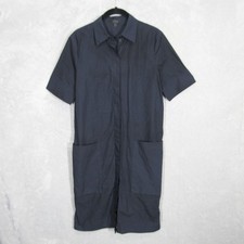 COS Shirt Dress Womens US 4 36 Navy Blue Short Sleeve Pockets Casual Minimalist