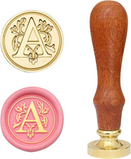 Wax Seal Stamp, Classic Alphabet Initial Wax Sealing Stamp Brass Head Wooden Han