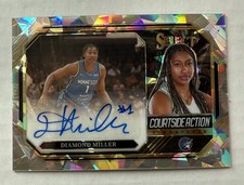 2024 Panini Select WNBA - Courtside Action Signatures - Diamond Miller Ice Prizm