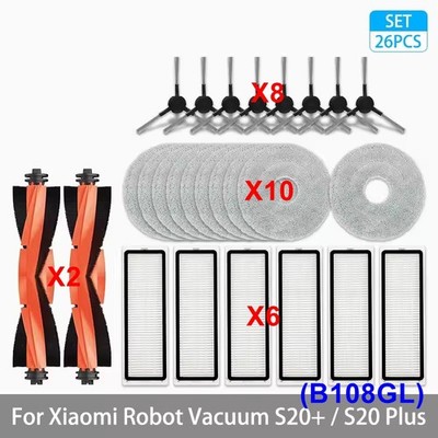 Main Roller Side Brush Filter For Xiaomi S20+/S20 Plus (B108GL) Parts LOT ACUS