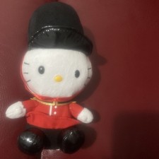 Ty Beanie Baby Hello Kitty Royal Guard Plush 8" London  Excellent Condition B&w