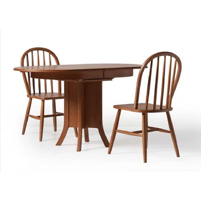 Essgruppe Holz Esszimmer Esstisch Stühle 3tlg Braun Essecke Barock - Bild 1 von 3