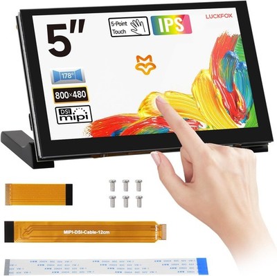 5 Zoll DSI Touch Display 800x480 178 Grad für Raspberry Pi 5 4B CM4 Glas