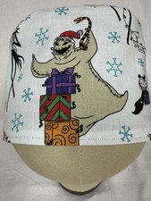 Men/Women Surgical Scrub Cap Lined Holiday Skeleton Nightmare 100 Cotton