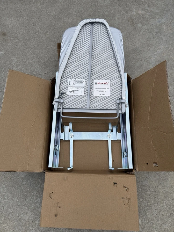 Rev-A-Shelf Pull-Out Cabinet Mounted Foldable Ironing Board Gray Metal Fabric - Image 2 of 4