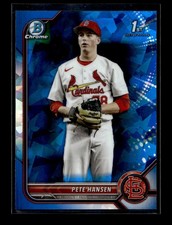 2022 Bowman Chrome Draft Sapphire #BDC176 Pete Hansen (St. Louis Cardinals)