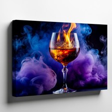 Meticulously Crafted Crystal Wine Glass, Adorned With Wall Art Canvas Print