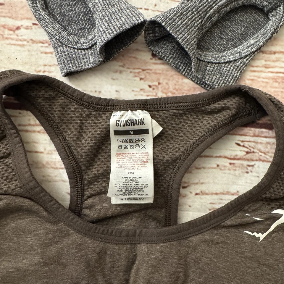 Gymshark Flex Sports Long Sleeve Crop Top Sports Bra Leggings Lot Small & Medium - Image 3 of 4