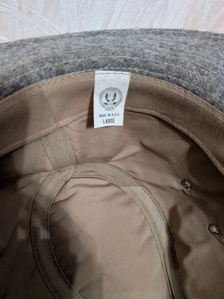 🎩 Sombrero Fedora Outback/Safari de fieltro de lana hecho en la Unión EE. UU. de colección (talla grande) Foto 4 de 4