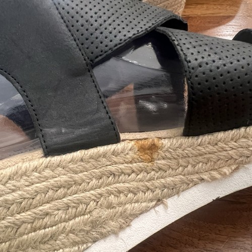 St Johns Bay Black SANDALS Womens Size 9M Criss Cross Wedge Heel Espadrille - Picture 7 of 13