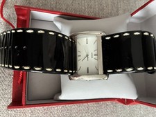 GUESS Silver Stainless Steel Ladies Watch 170575L1 Water Resistant Black Strap