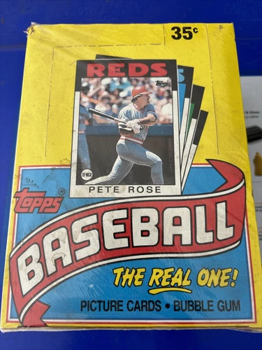 1986 Topps Baseball BBCE Wrapped Unopened Wax Box 36 Packs, Pete Rose, Rare!