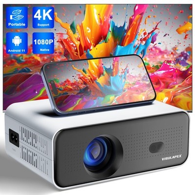 4K Projector Smart Android 35000LMS 5G WiFi BT Video Home Theater 210'' Display