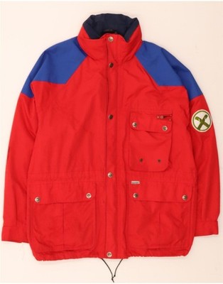 VAUDE Mens Windbreaker Jacket UK 38 Medium Red Colourblock Polyester BC10