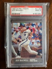1991 Fleer Ultra Update Jeff Bagwell PSA Mint 9 Card # U-79