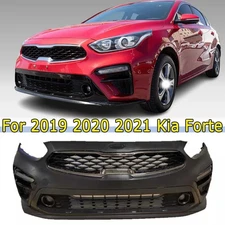 Complete Front Bumper Grille Set W/ Fog Lamp Assembly For 2019-2021 Kia Forte