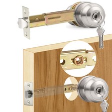 5" Backset Entry Door Latch with Standard Keyed Knobset, 19/64" 7.6mm Squar