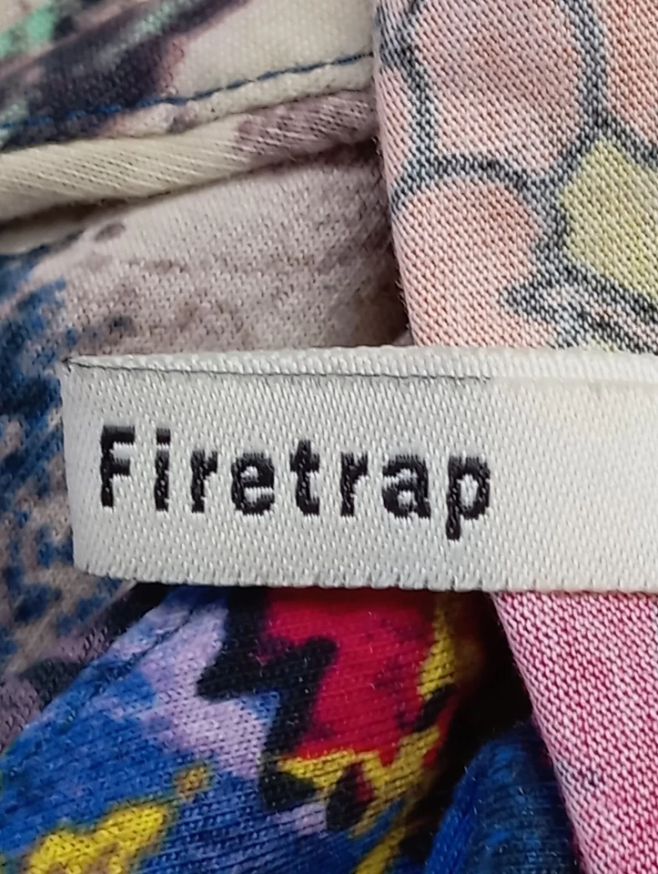 FIRETRAP Vestido de cuello Halter Mujeres Vestido Talla EU 36 azul-rojo-crema - Imagen 4 de 4