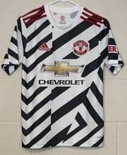 MANCHESTER UNITED 2020 2021 THIRD SHIRT SOCCER JERSEY ADIDAS YOUTH L 13-14 ZEBRA