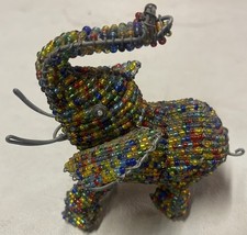 Beadworx Grass Roots Elephant Sculpture Glass Bead Metal Handmade African Jungle